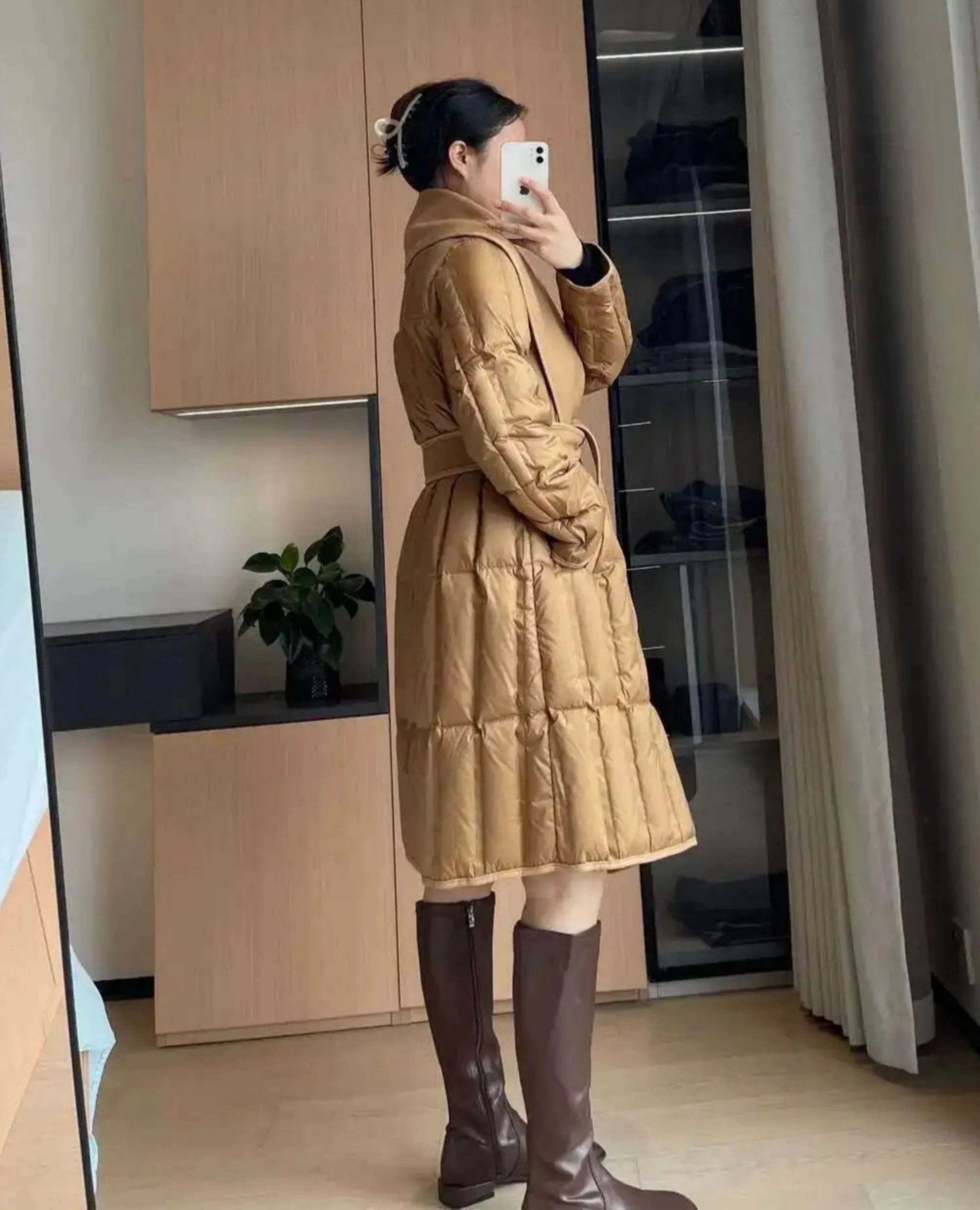 Luxe Wool-Blend Quilted Coat