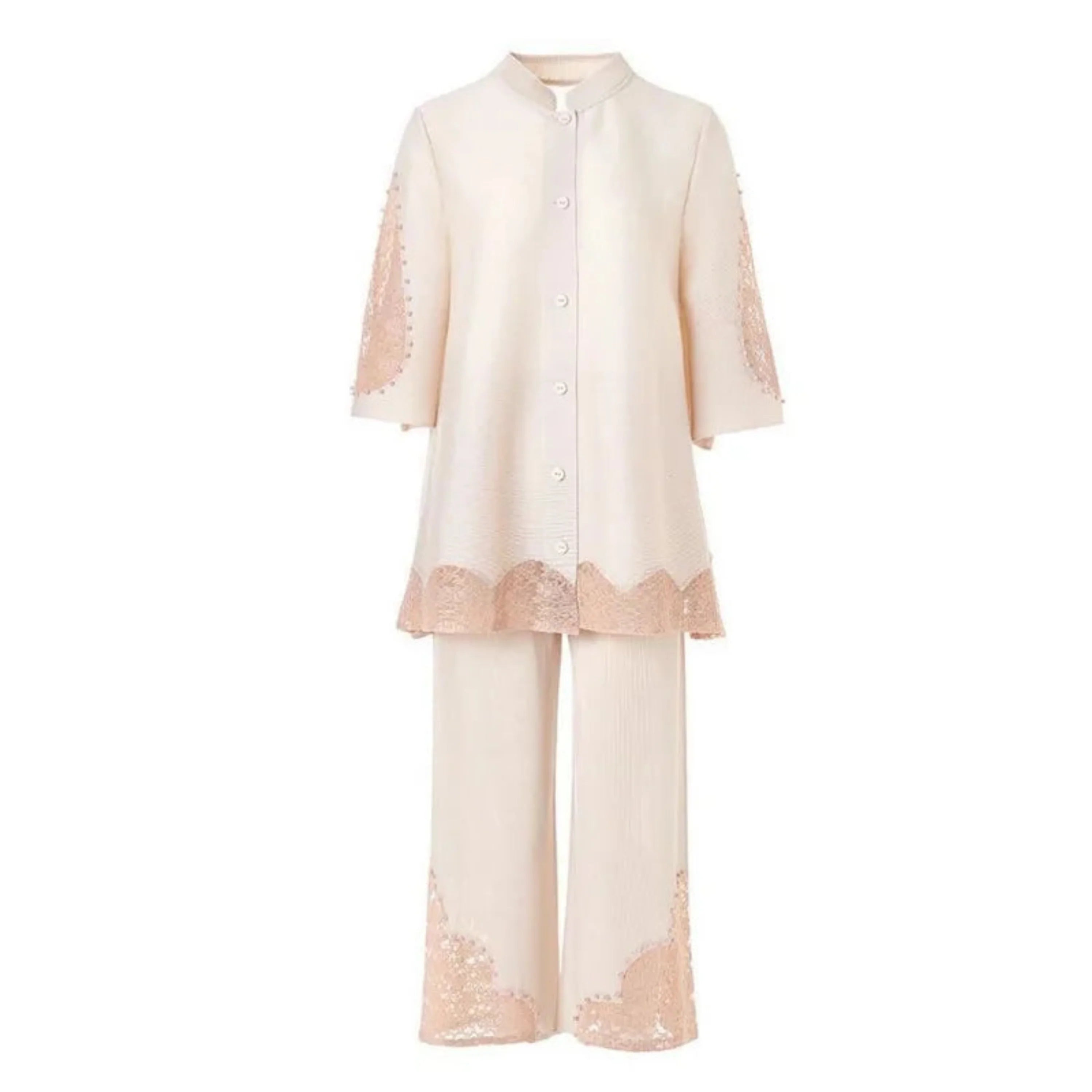 Luxury Lace Pleated Two-Piece
