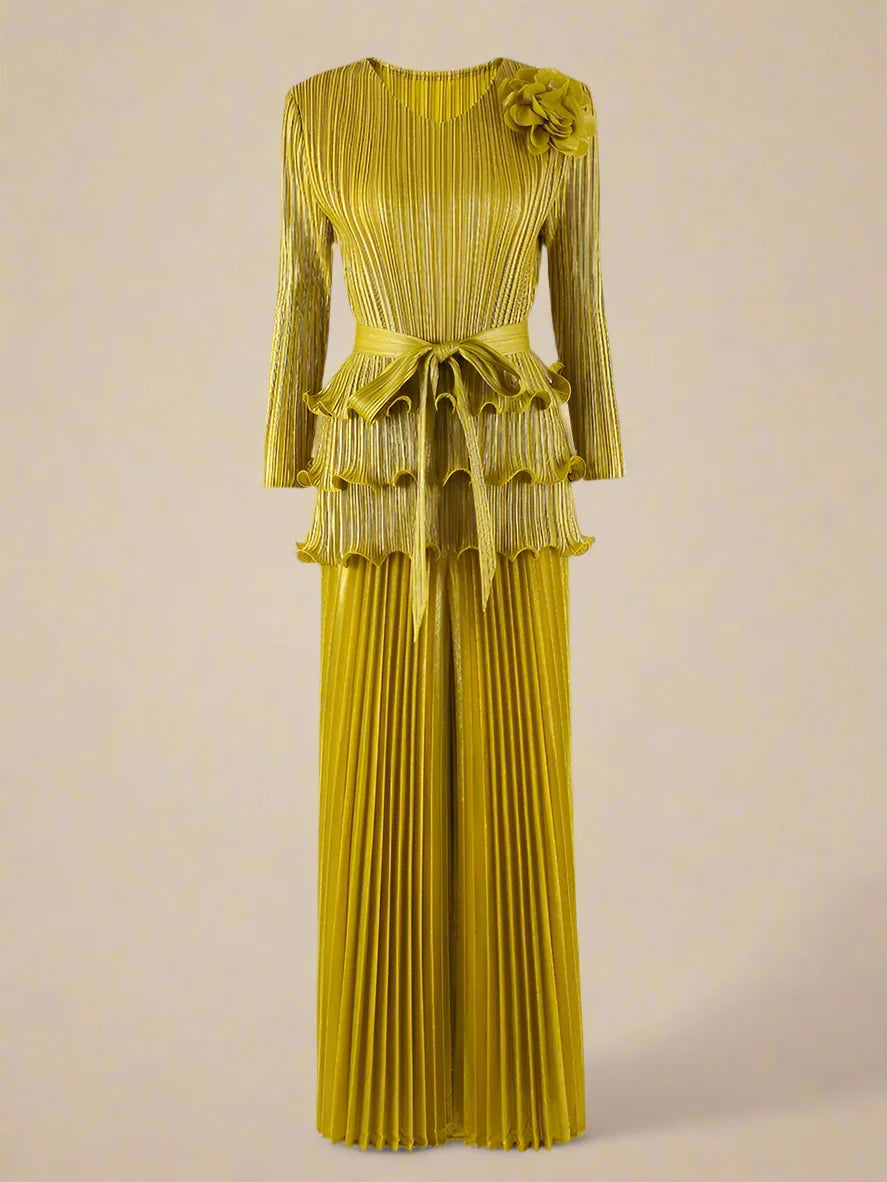 Truly Pleated 2-Piece Top & Extra Wide Leg Pants