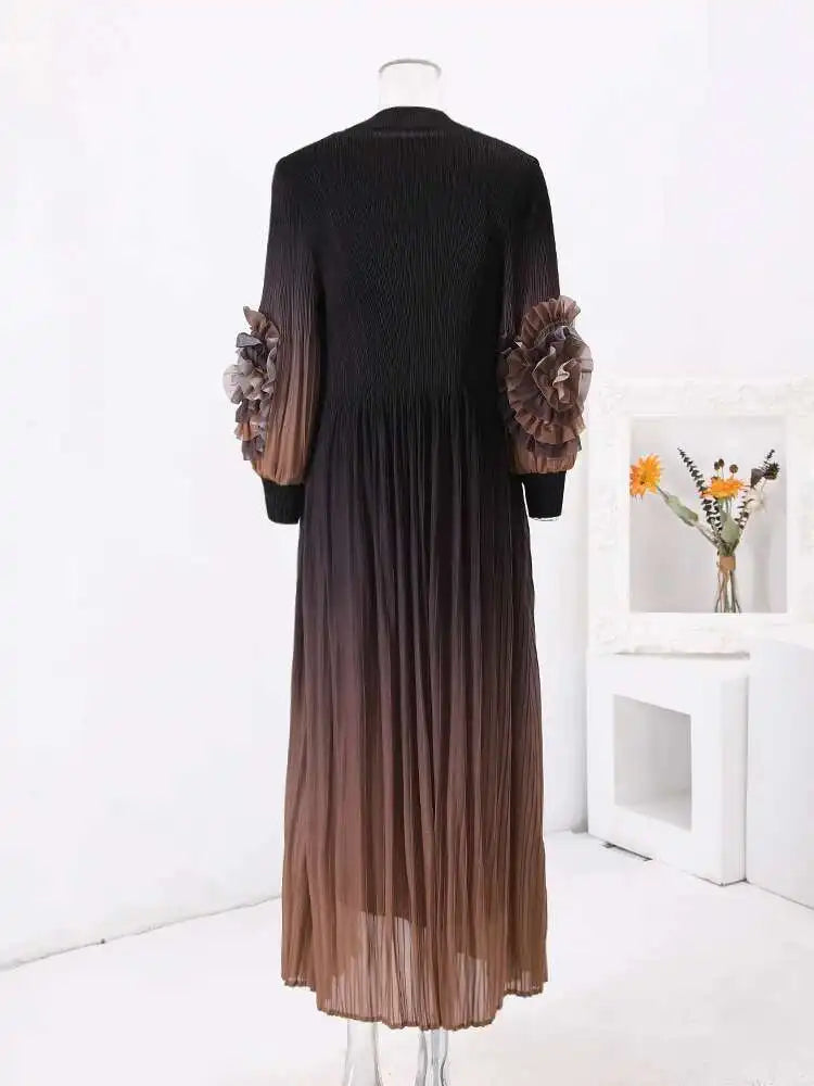 Truly Pleated Sleeveless Dress & Coat