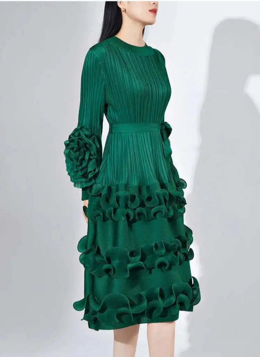 Luxury Plissé Pleated Cocktail Dress