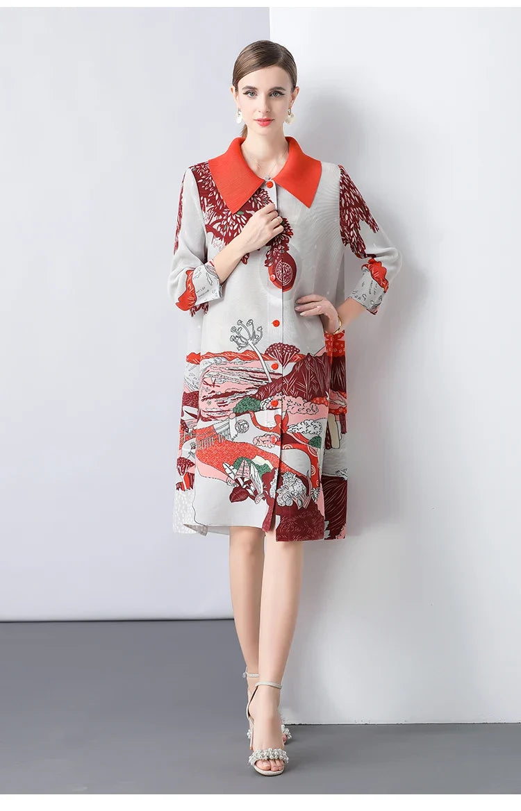 Luxury Pleated Japanese Outerwear