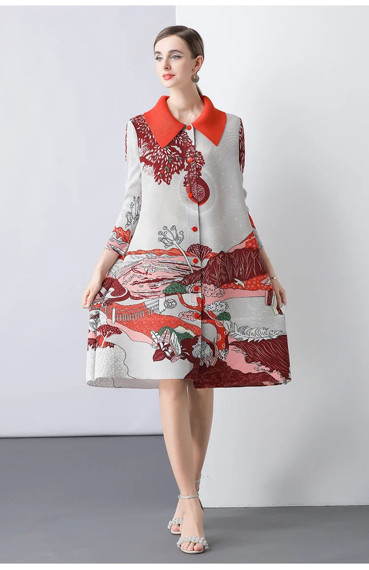Luxury Pleated Japanese Outerwear
