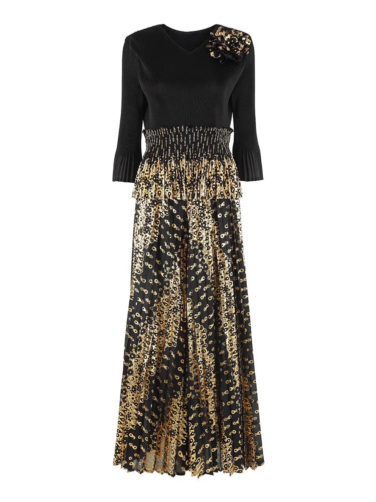 Pleated Palazzo Pant Suit Set - Elegant Wear
