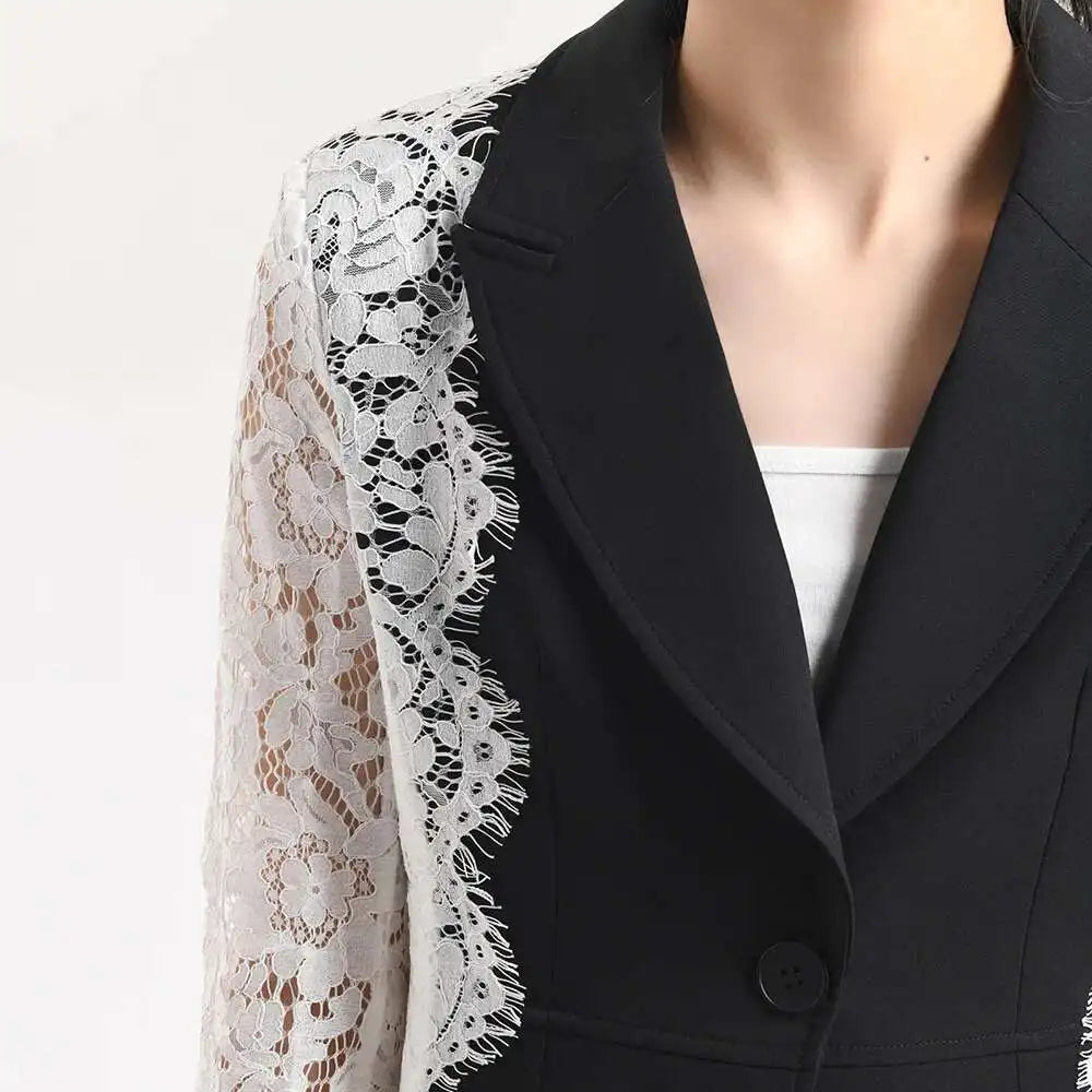 Couture Lace Sleeve Blazer