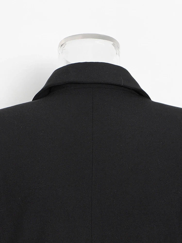 Slim Fit Cropped Blazer with Crystal Chain