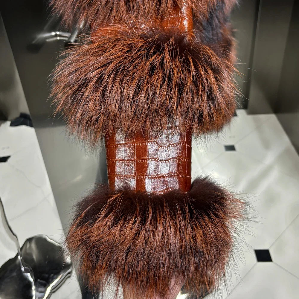 Leather Jacket with Fur Sleeves
