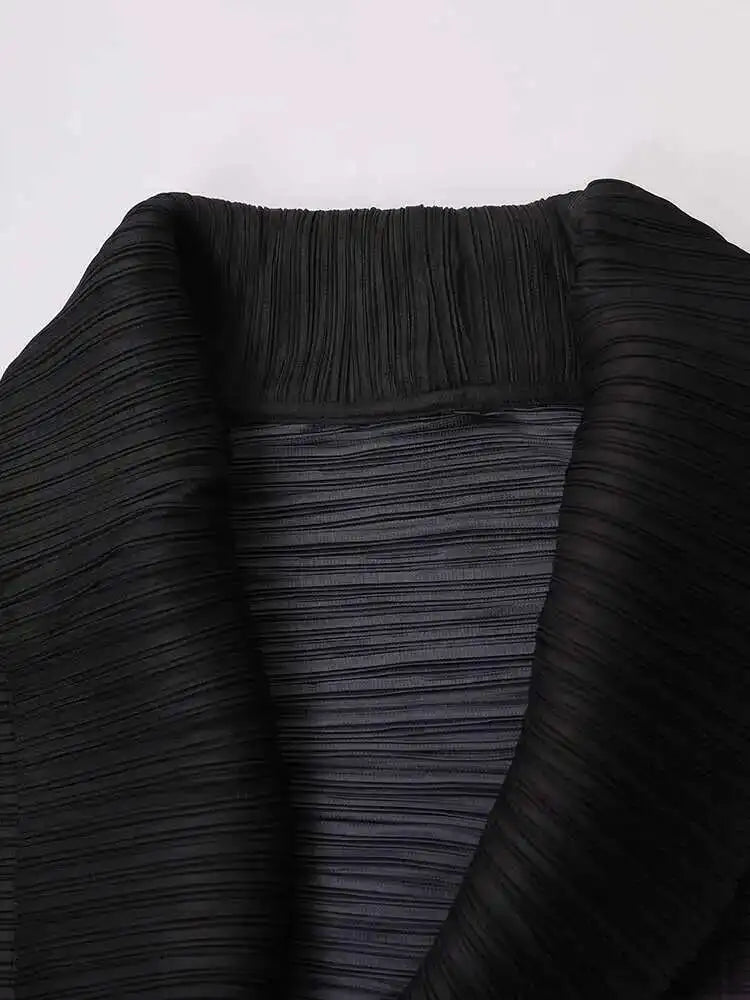 Truly Pleated Swirl Long Coat