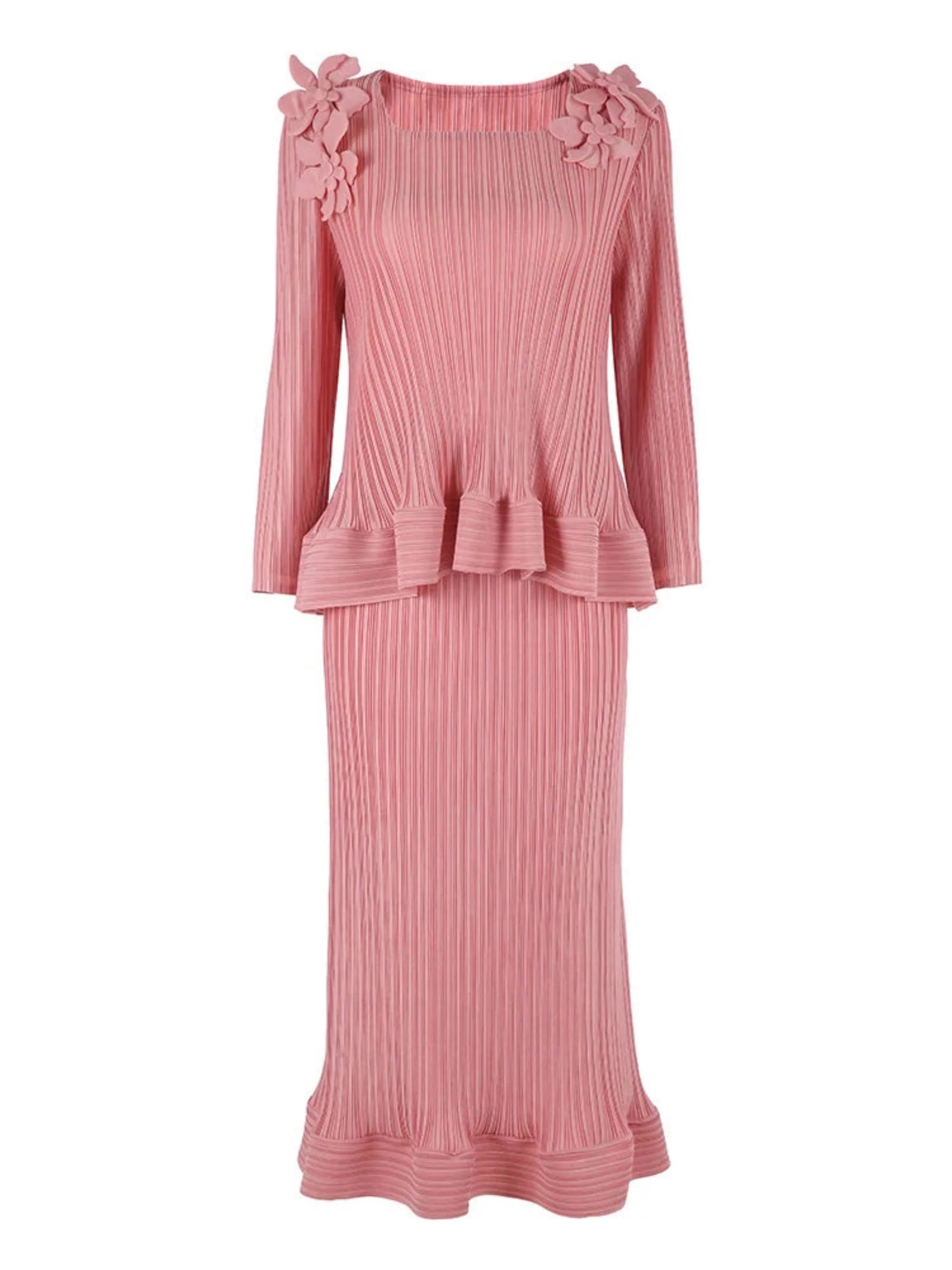 Luxury Pleated Top & Skirt - Designer, Formal Event Outfit
