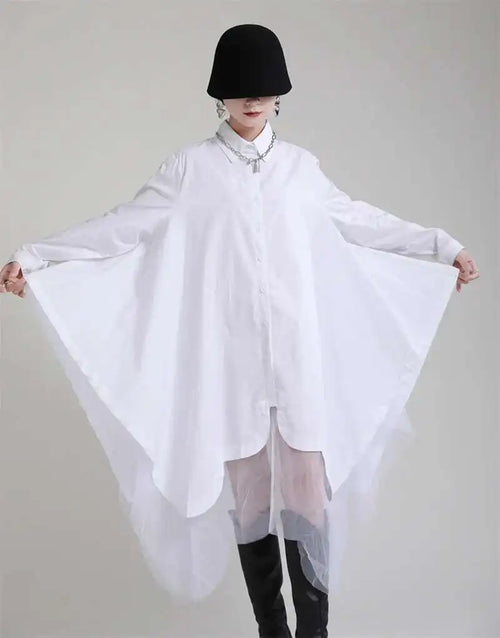 Avant-Garde Asymmetric Hem Tunic Dress