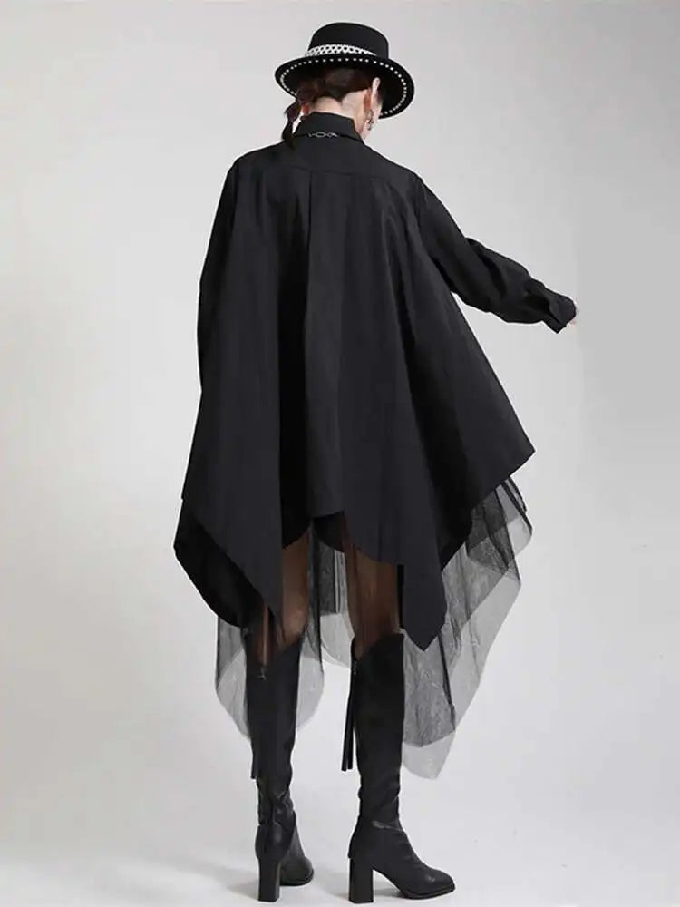 Avant-Garde Asymmetric Hem Tunic Dress