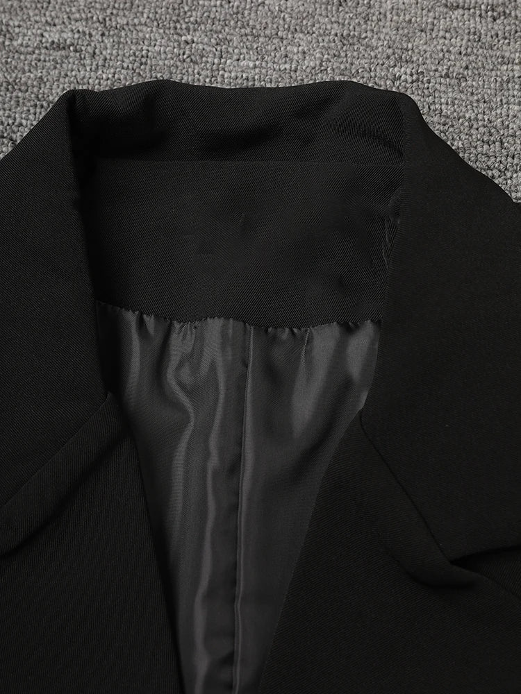 Luxe Feather & Bead Oversized Blazer