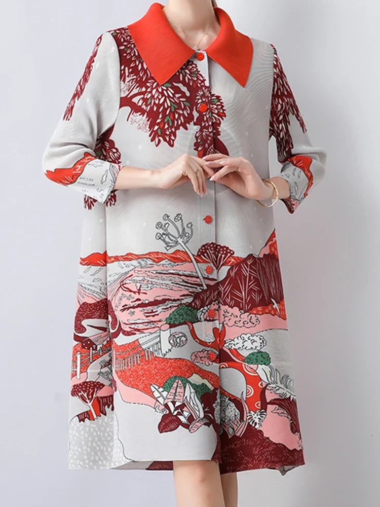 Luxury Pleated Japanese Outerwear