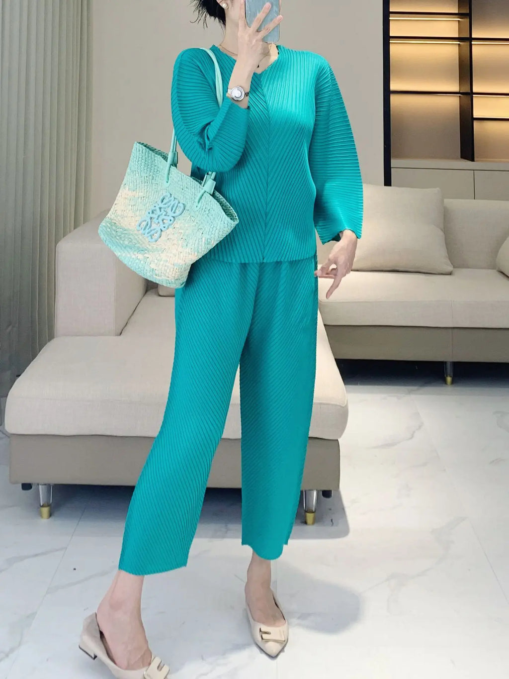 Luxe Pleated Co-ord Pants Set