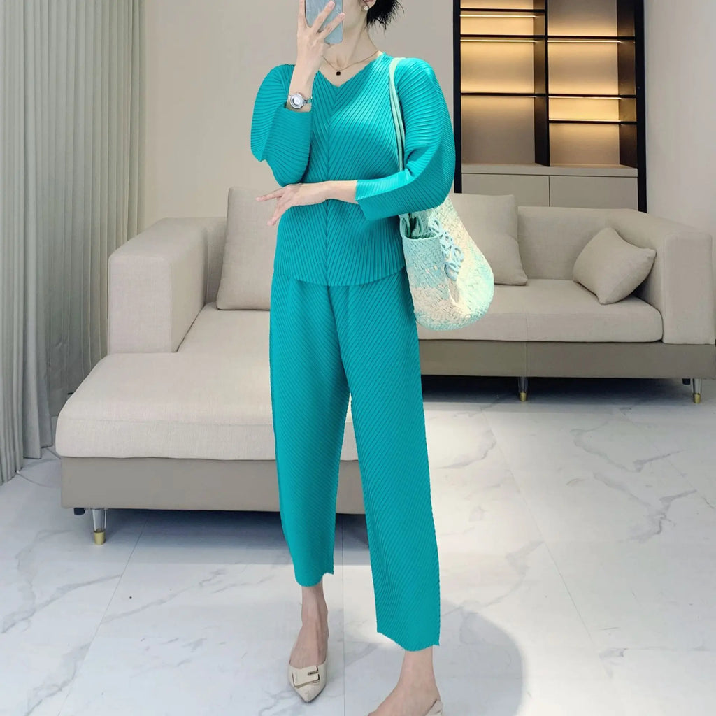 Luxe Pleated Co-ord Pants Set