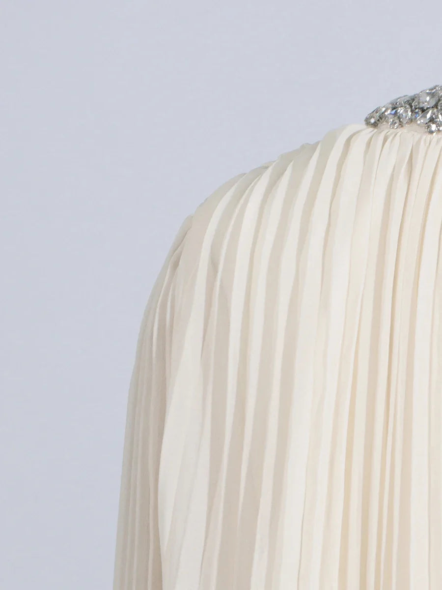 Couture Pleated Midi Dress - Diamonds & Feathers
