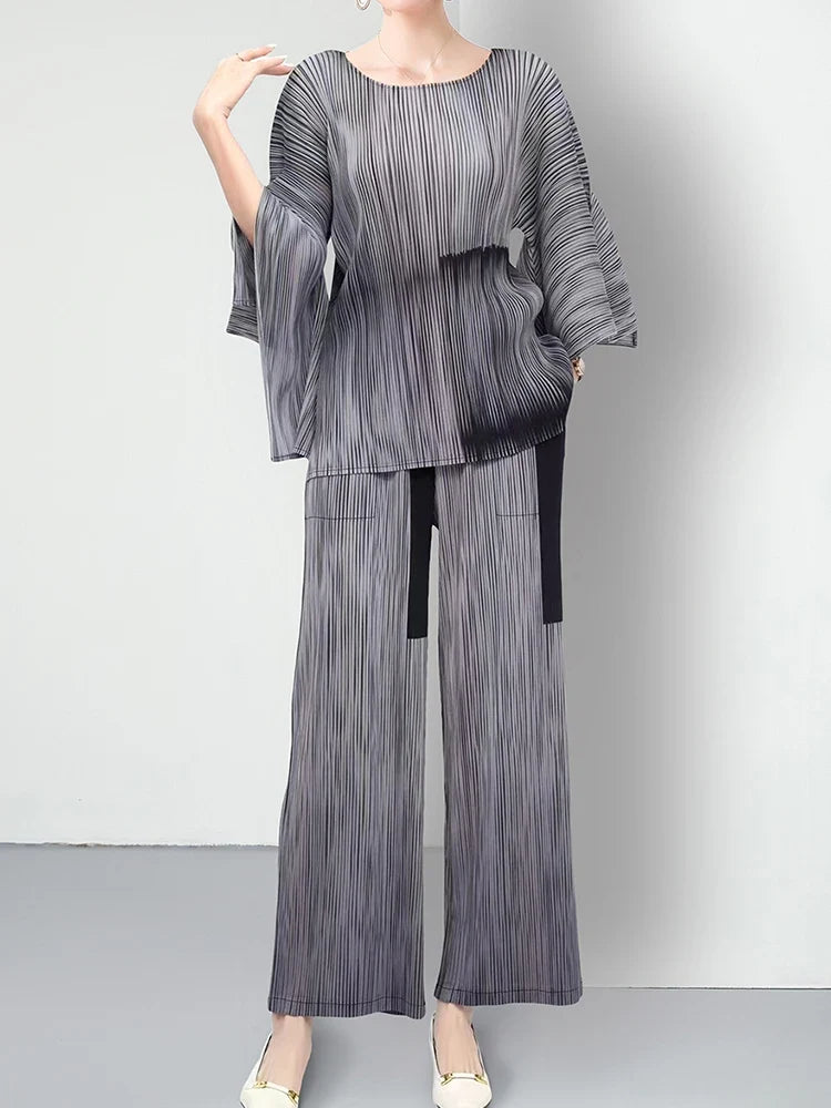 Truly Flowy Pleats 2 Piece Suit