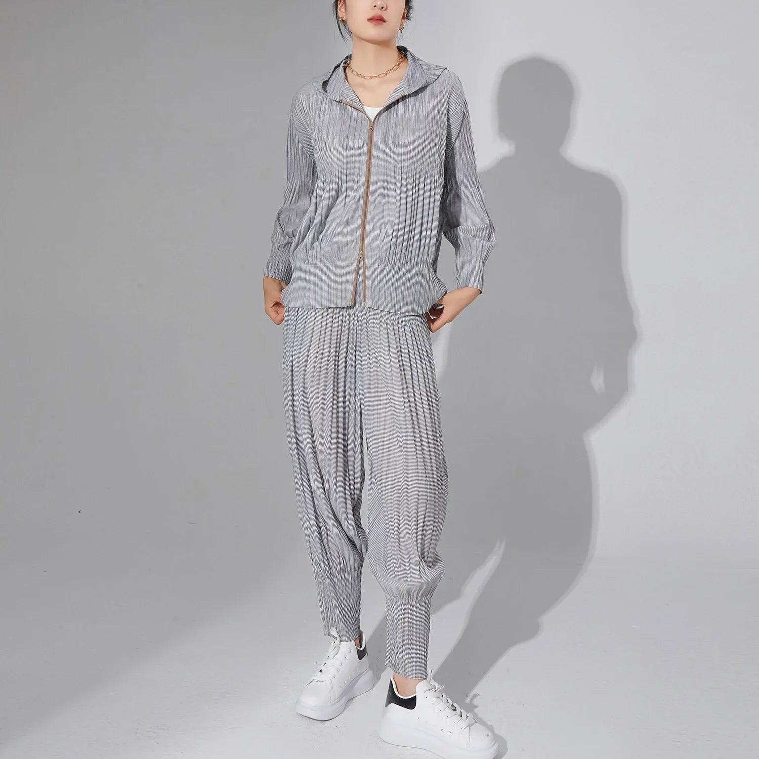 Modern Pleated Harem 2-Piece Set