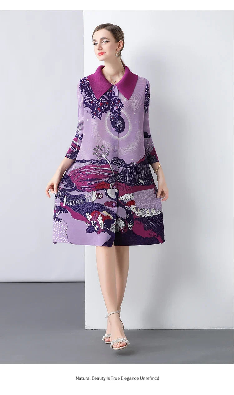 Luxury Pleated Japanese Outerwear