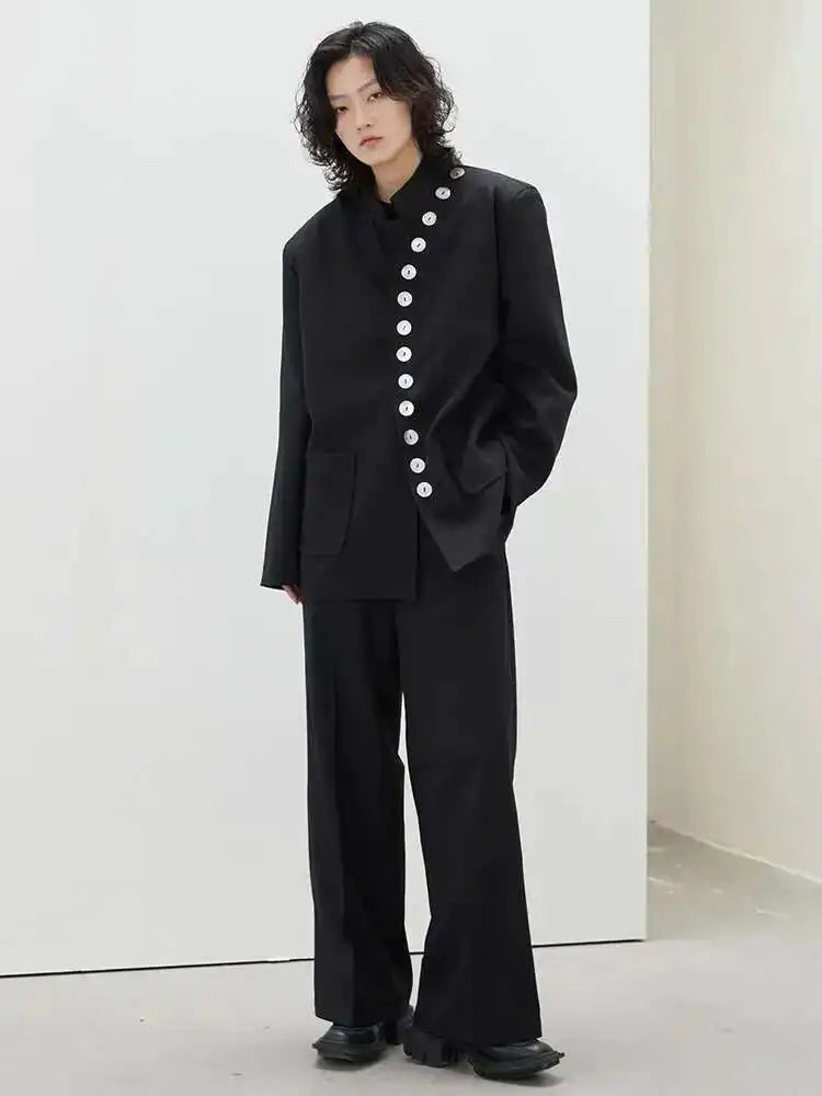 Luxe Mandarin Button Blazer