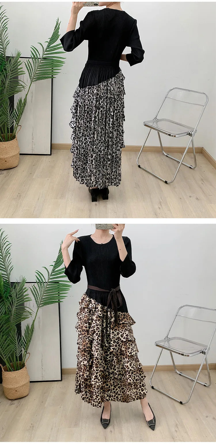 Japanese Pleated Plissé Ruffle Dress