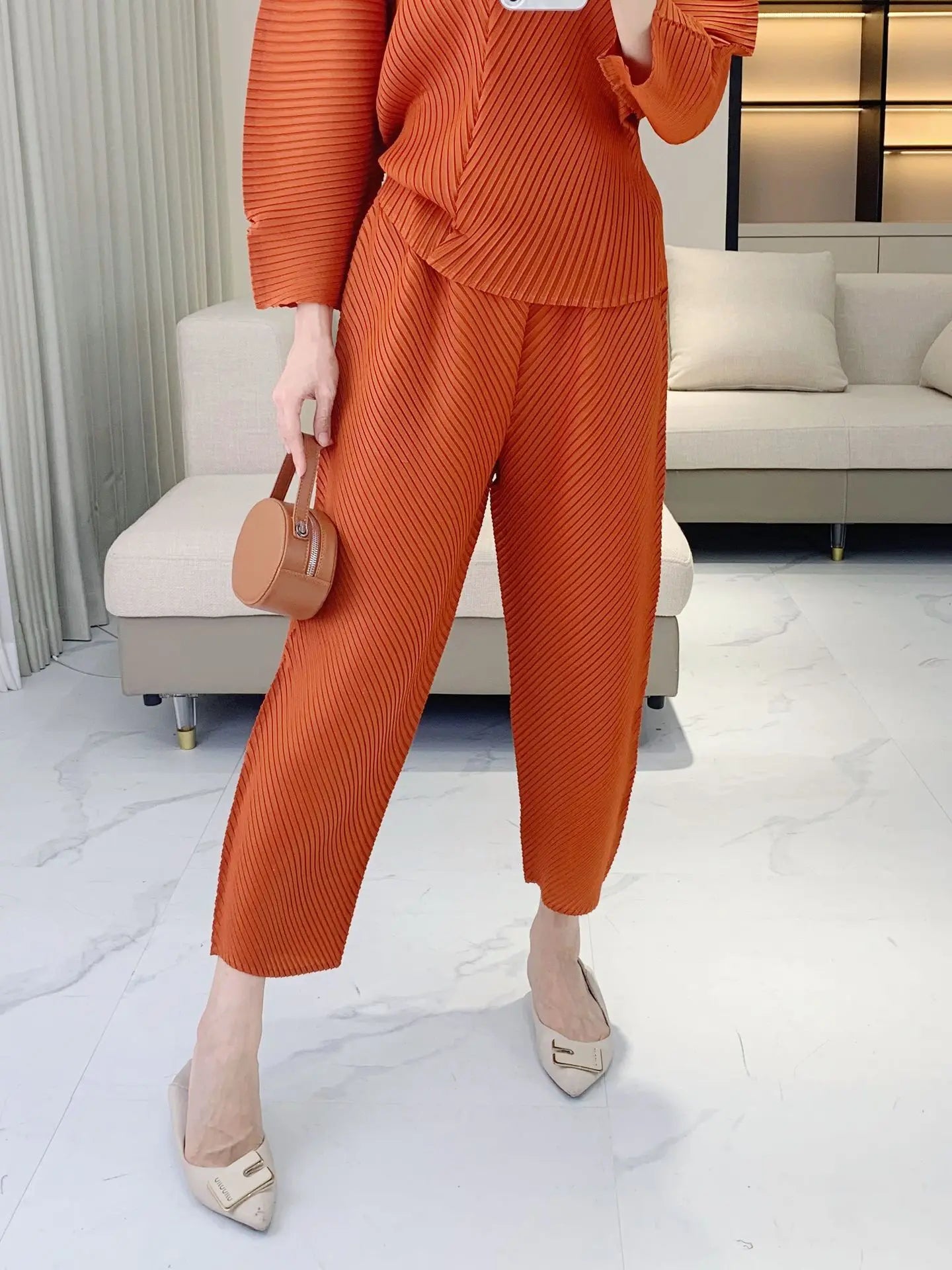 Luxe Pleated Co-ord Pants Set