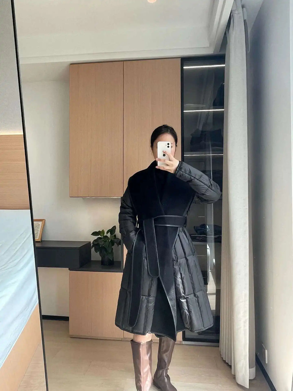 Luxe Wool-Blend Quilted Coat