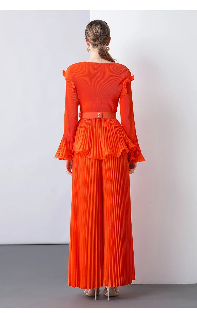 Truly Pleated Top & Wide Leg Trouser