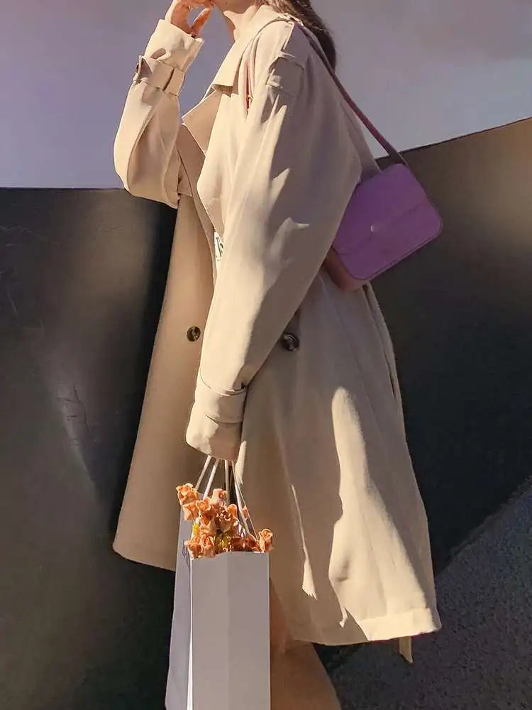Luxury Pleated Trench Coat