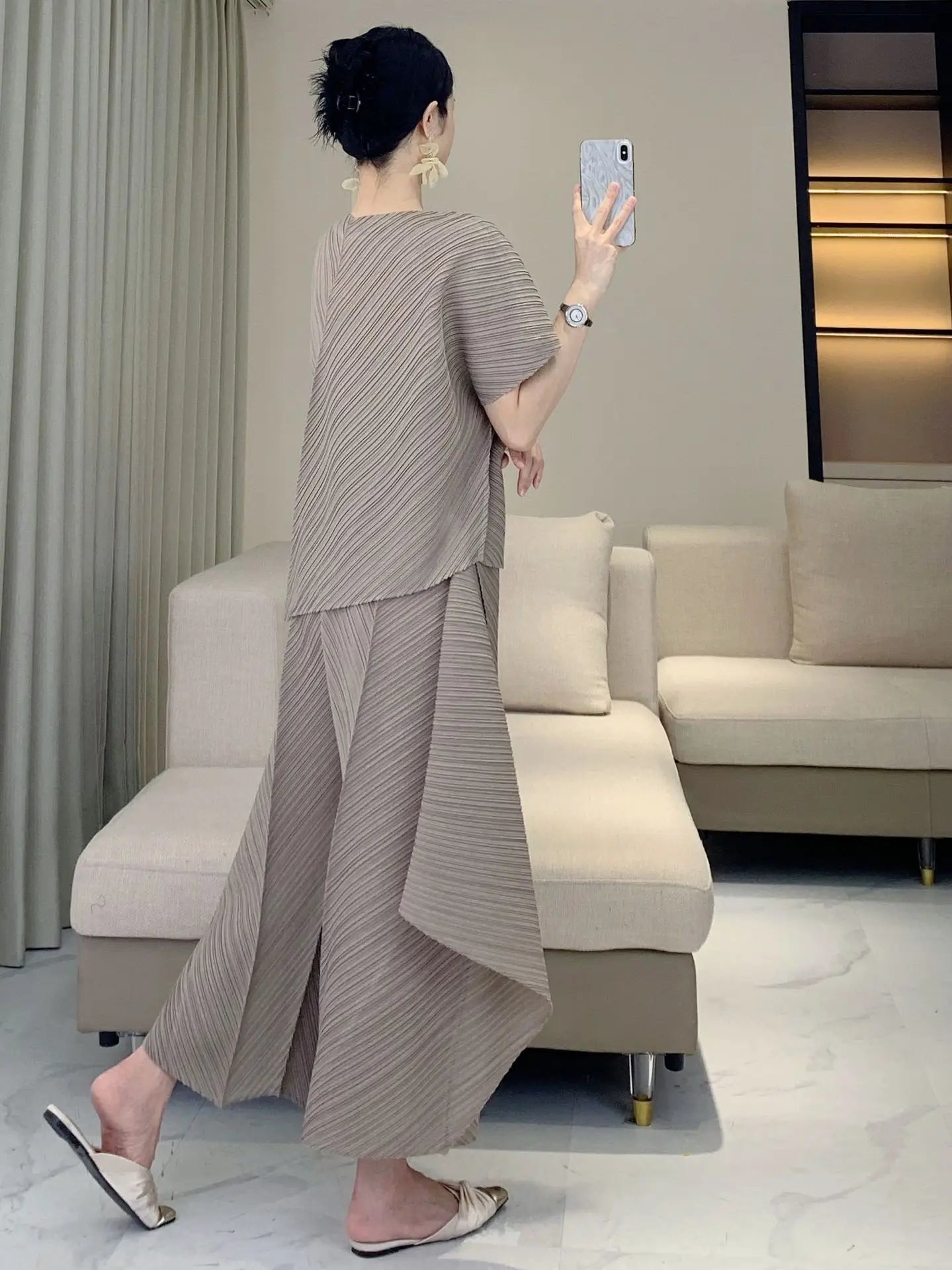 Luxe Plissé  Casual Pant Suit