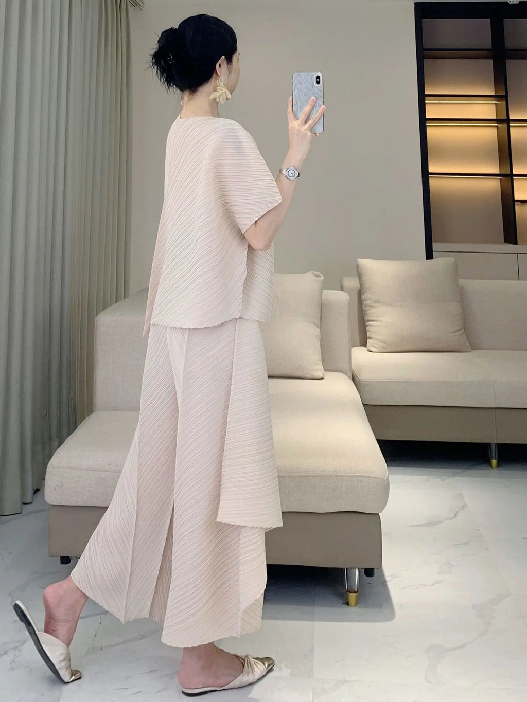 Luxe Plissé  Casual Pant Suit
