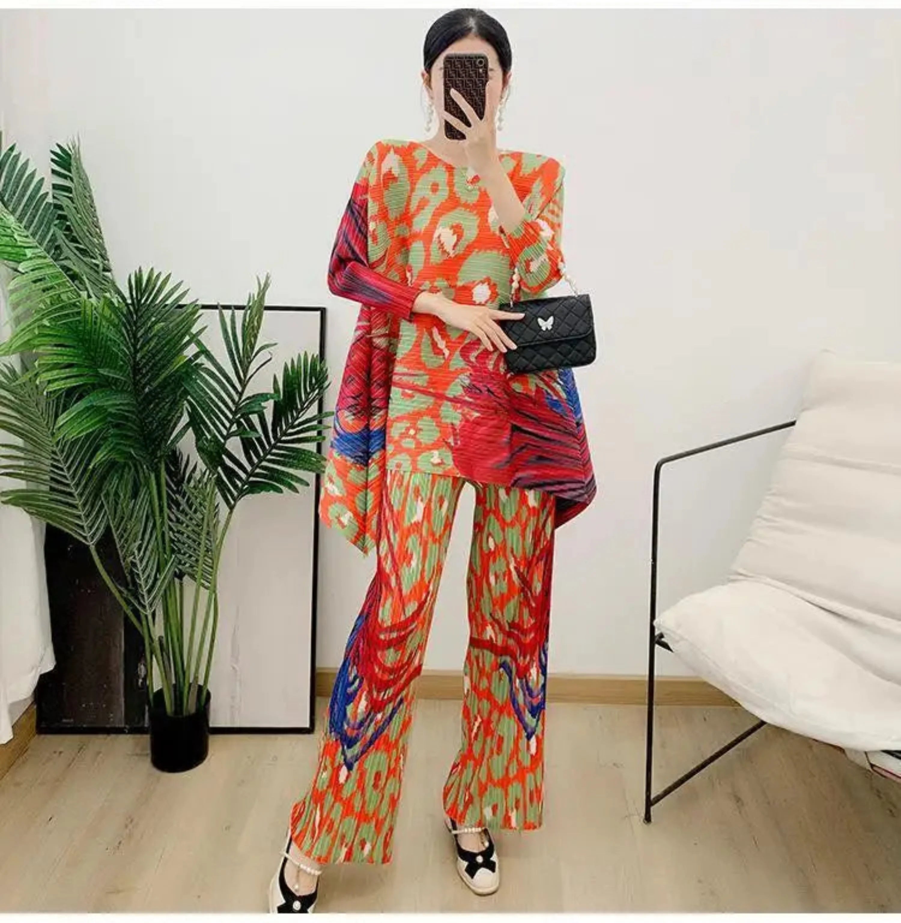Truly Pleated Leopard Pant & Top Set