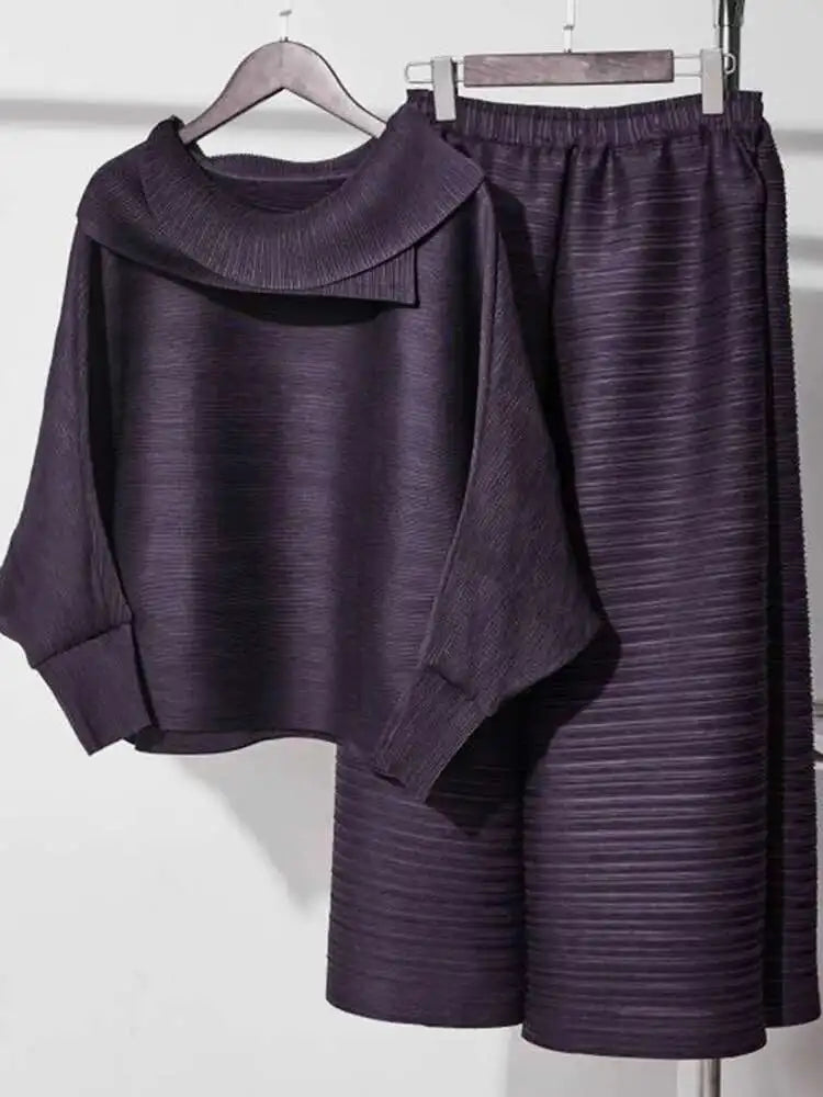 Comfortable Plissé Top & Pant Set