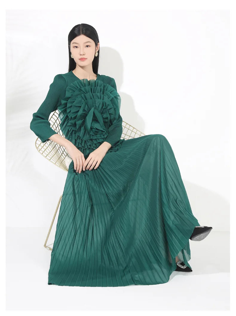 Luxury Formal Pleated Midi Skirt Set