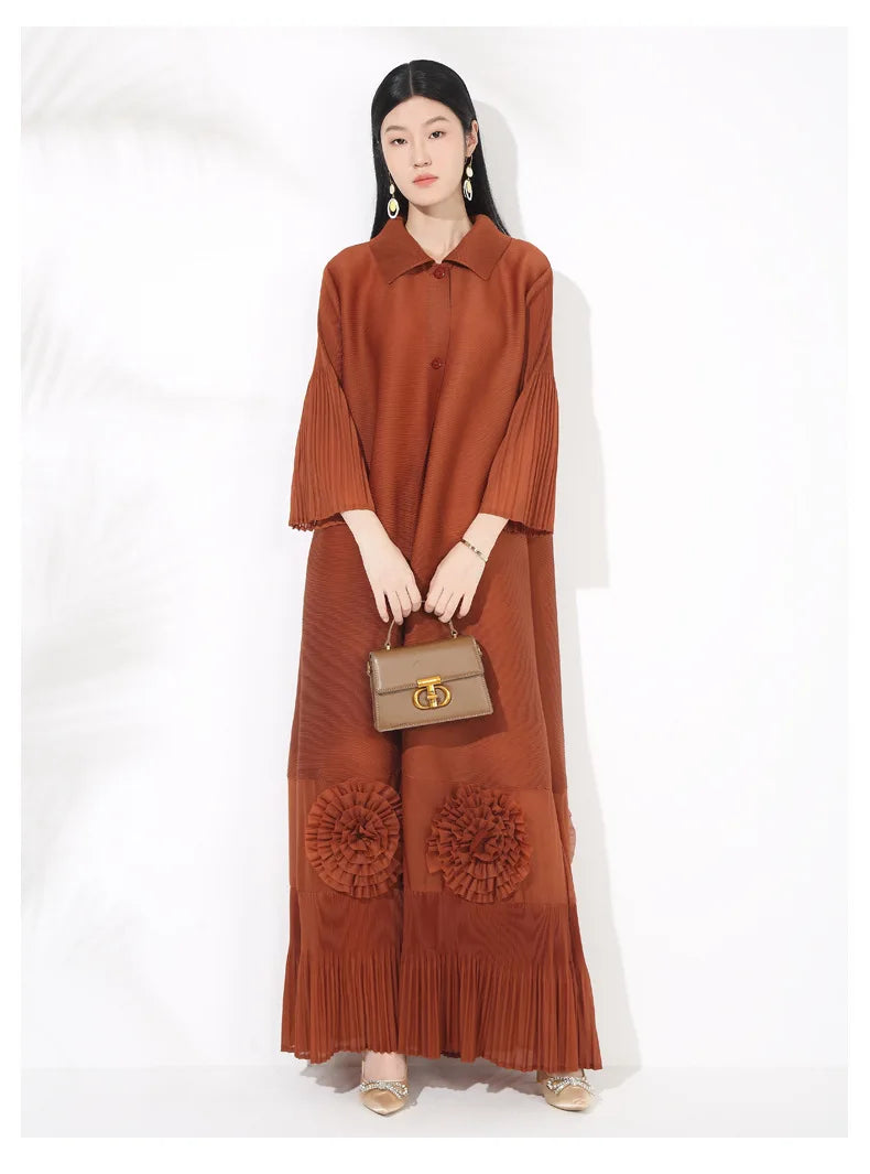 Pleated Japanese Extra Long Coat