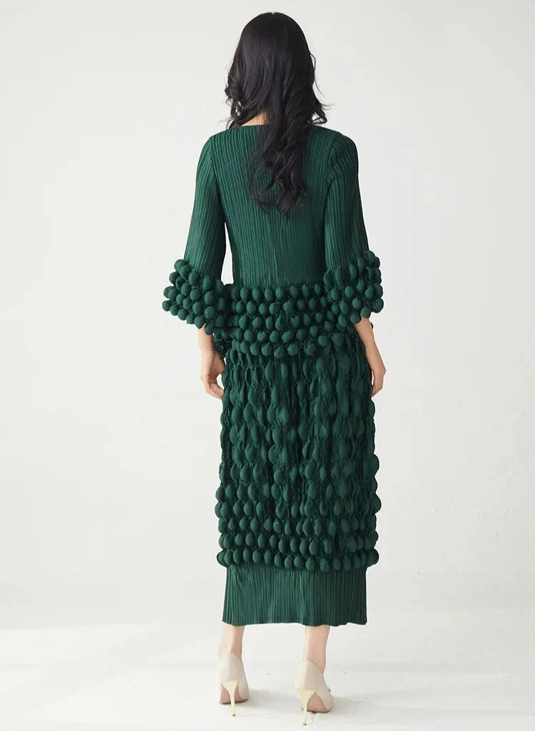 Luxe Bubble Plisse Pull-On Skirt & Top