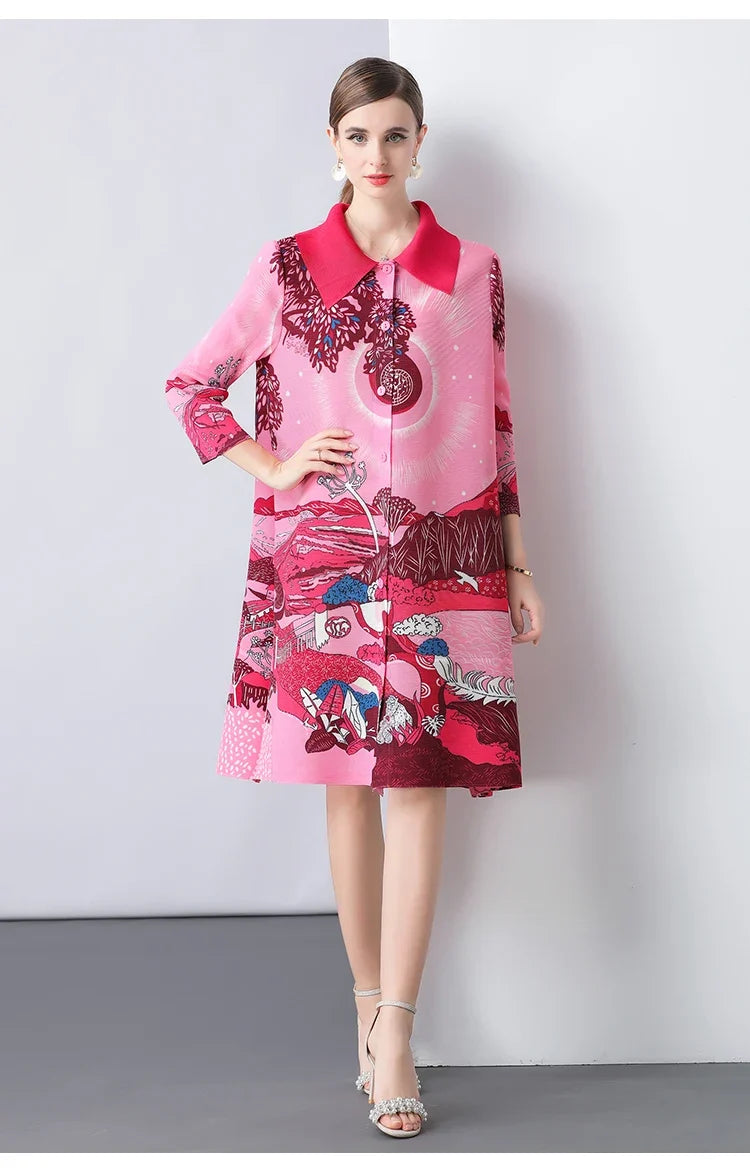 Luxury Pleated Japanese Outerwear