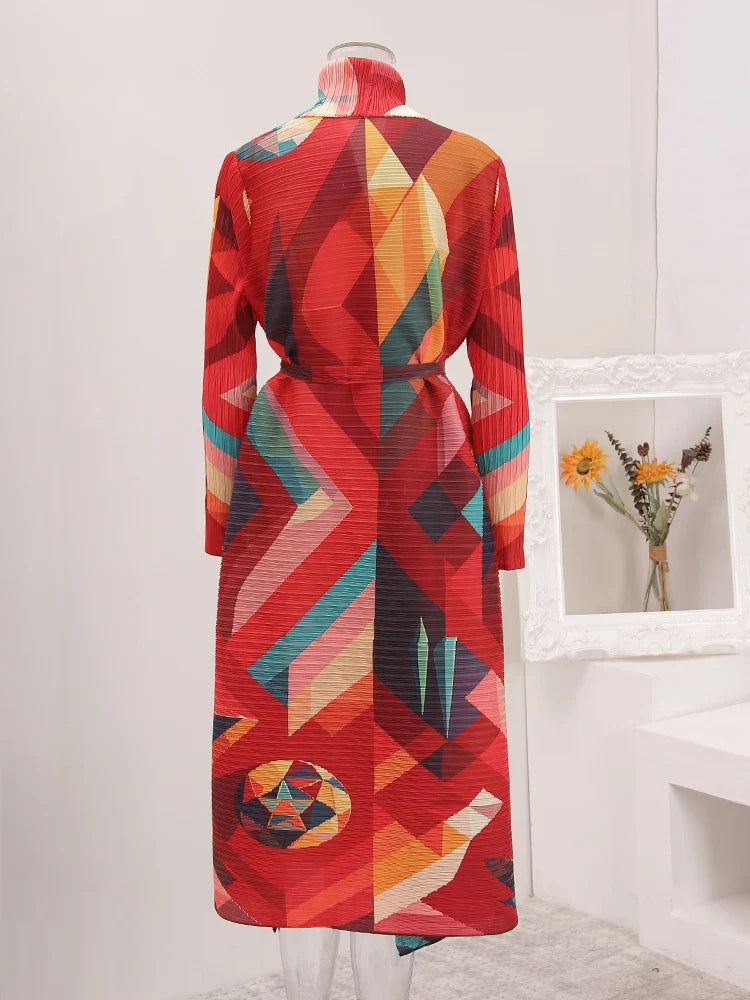 Truly Pleated Geometric Coat