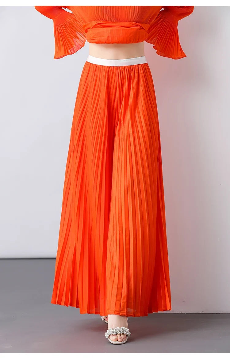 Truly Pleated Top & Wide Leg Trouser