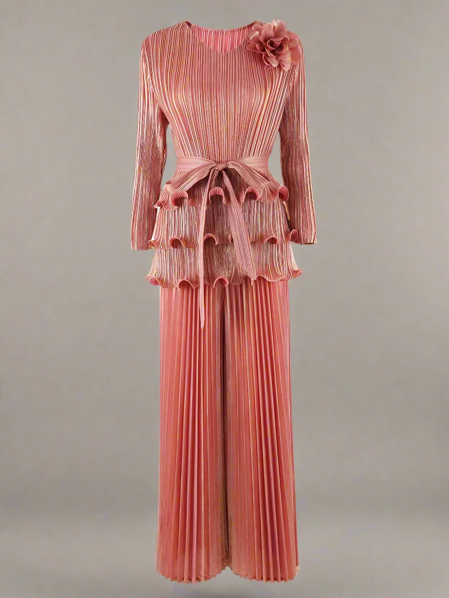 Truly Pleated 2-Piece Top & Extra Wide Leg Pants