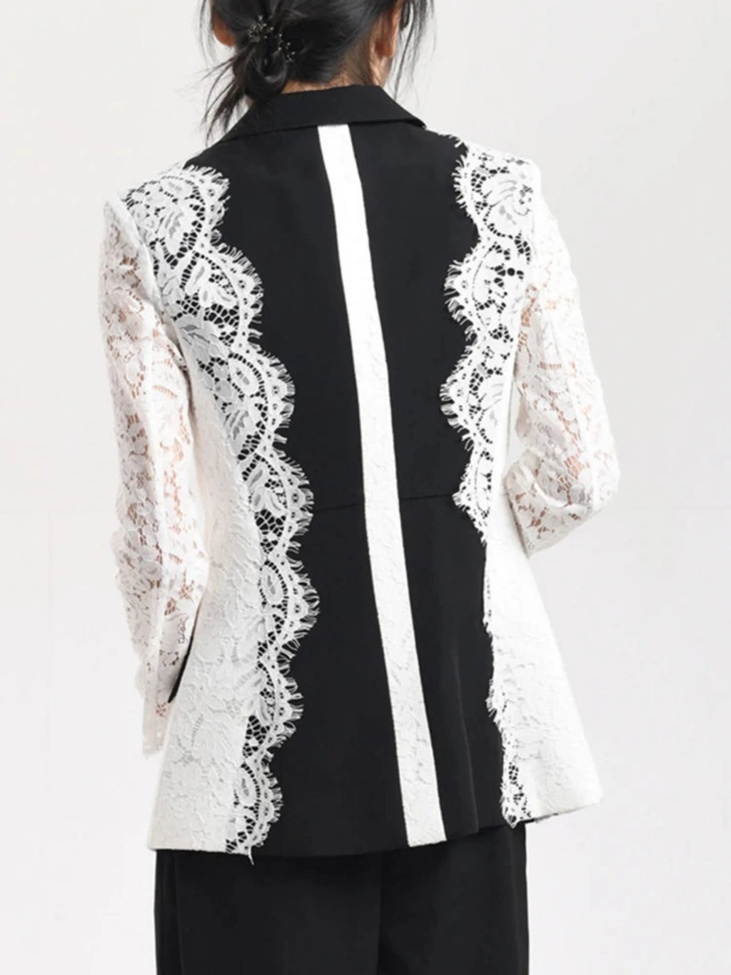 Couture Lace Sleeve Blazer