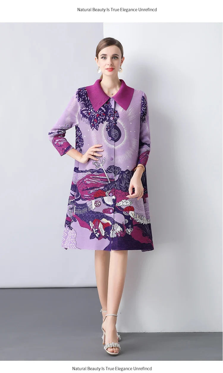 Luxury Pleated Japanese Outerwear