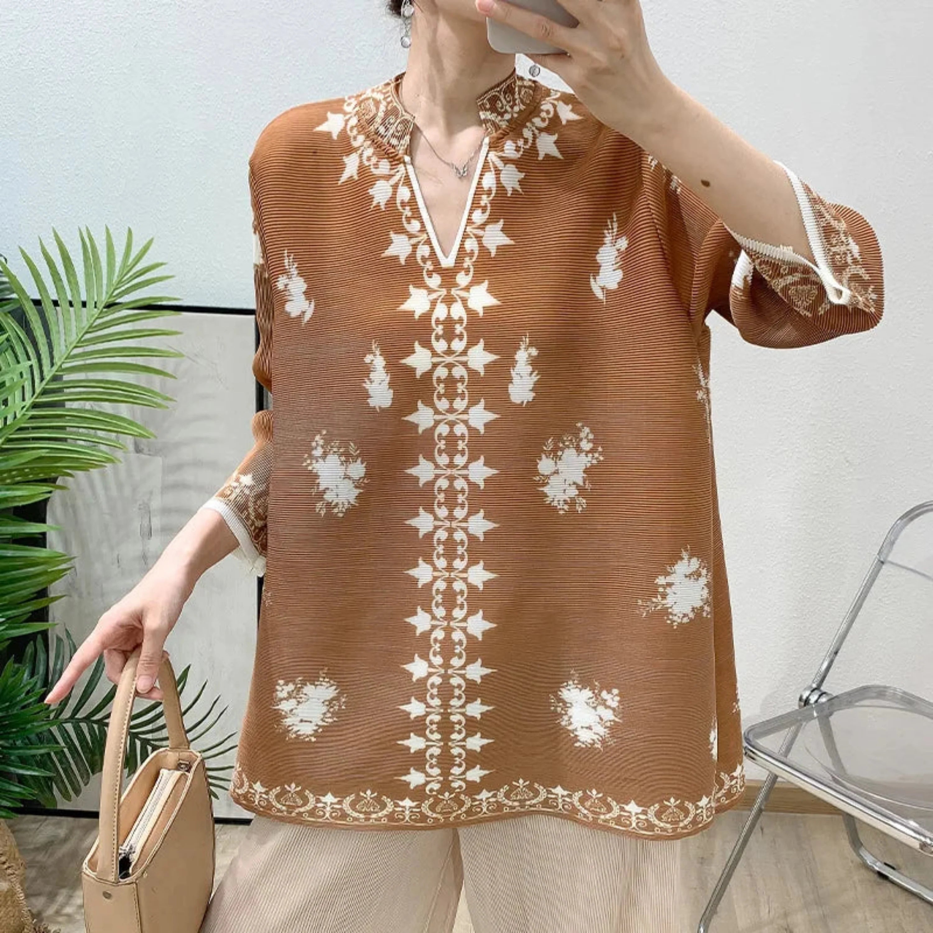 Luxe Pleated Tunic & Palazzo Set