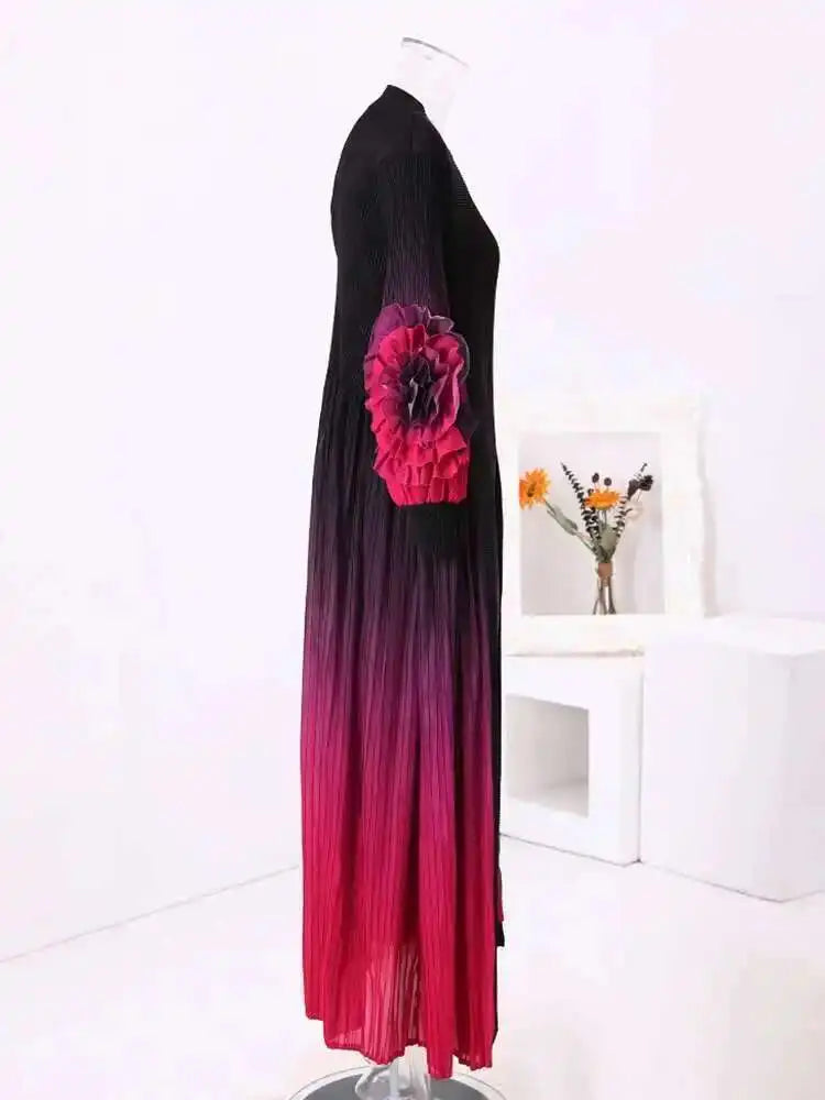 Truly Pleated Sleeveless Dress & Coat