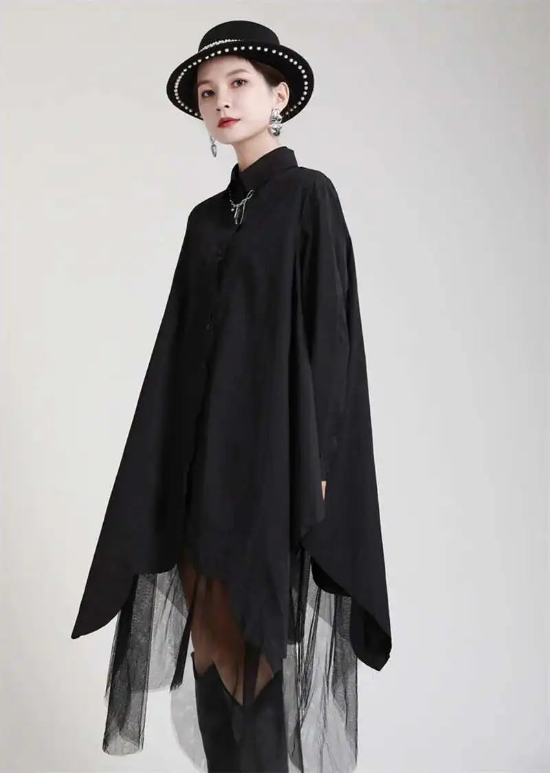 Avant-Garde Asymmetric Hem Tunic Dress