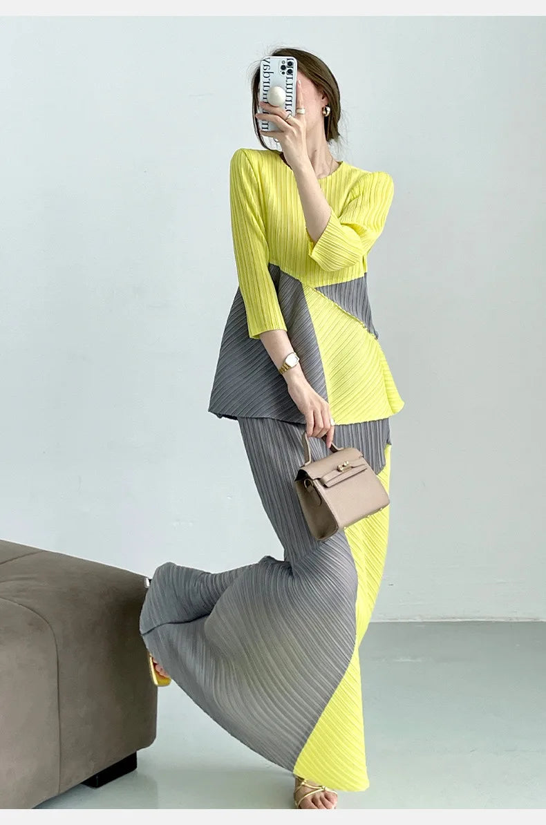 Petite Luxe Japanese Pleats Skirt Set