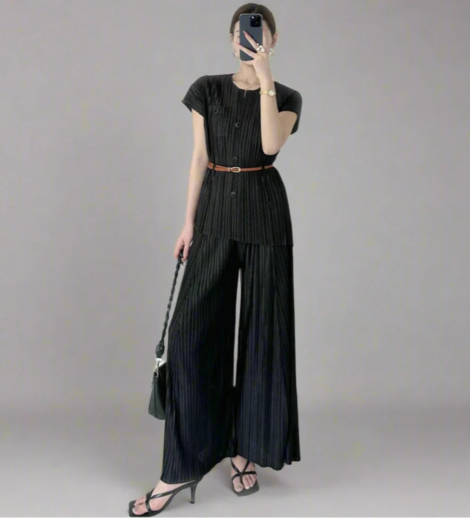 Luxe Pleated Top & Palazzo Pants