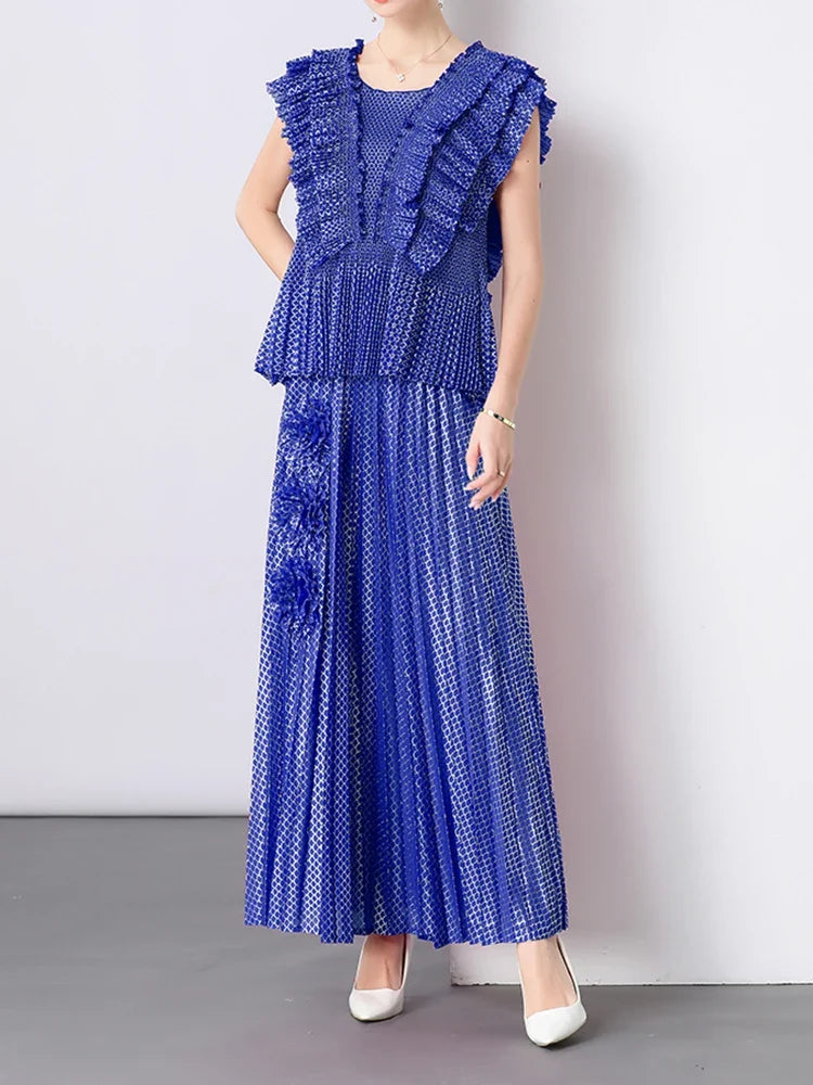 Japanese Plissé 2-Piece Skirt Set