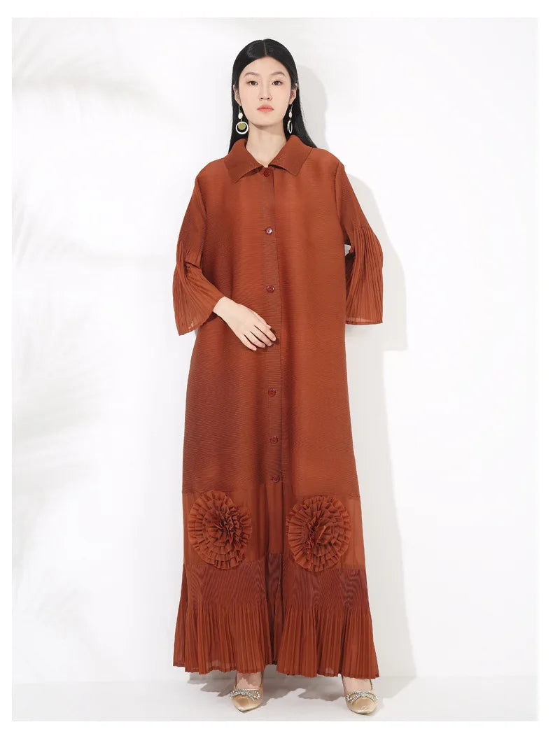 Pleated Japanese Extra Long Coat