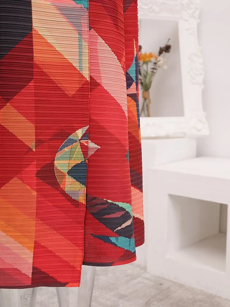 Truly Pleated Geometric Coat